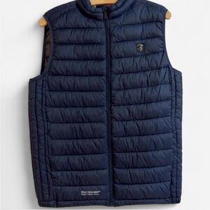 Point Zero Blue Puffer Vest with Stand-Up Collar